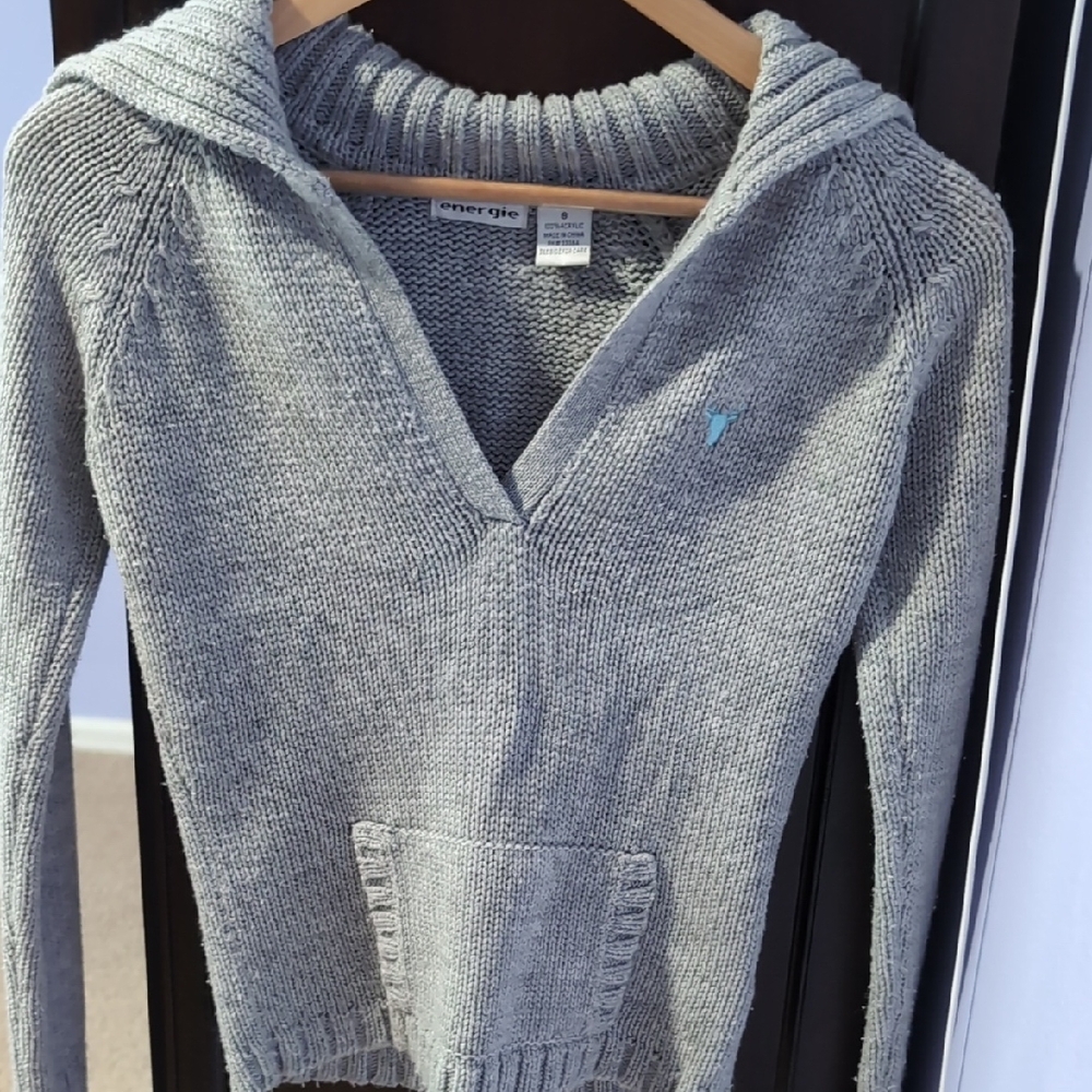 Energie Gray V-Neck Women's Sweater
